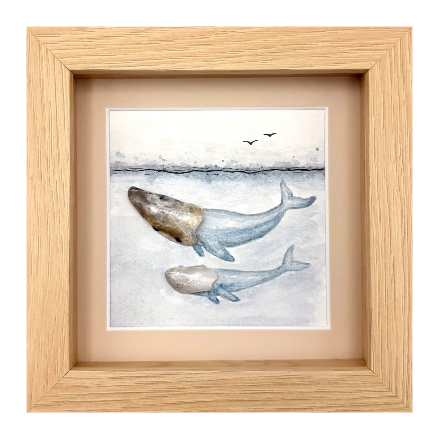 Two whales beneath the surface
