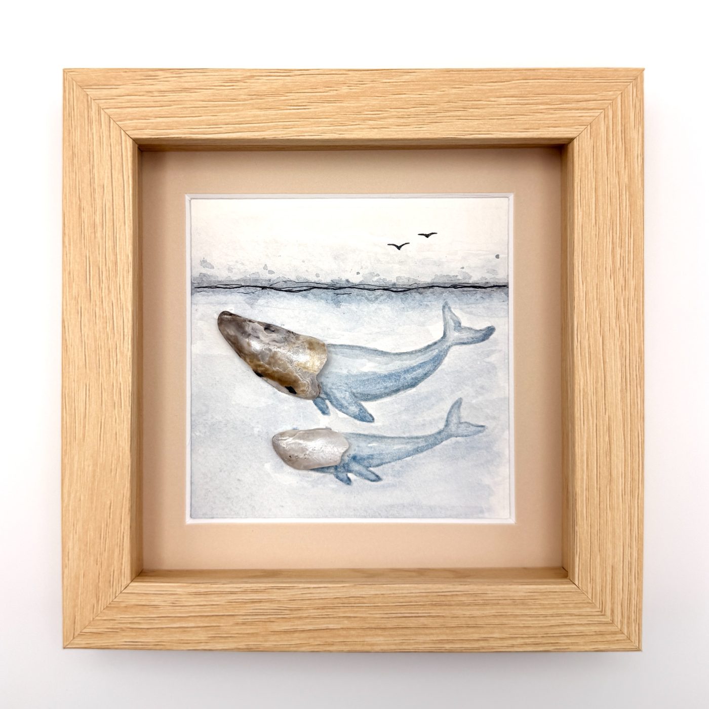 Two whales beneath the surface